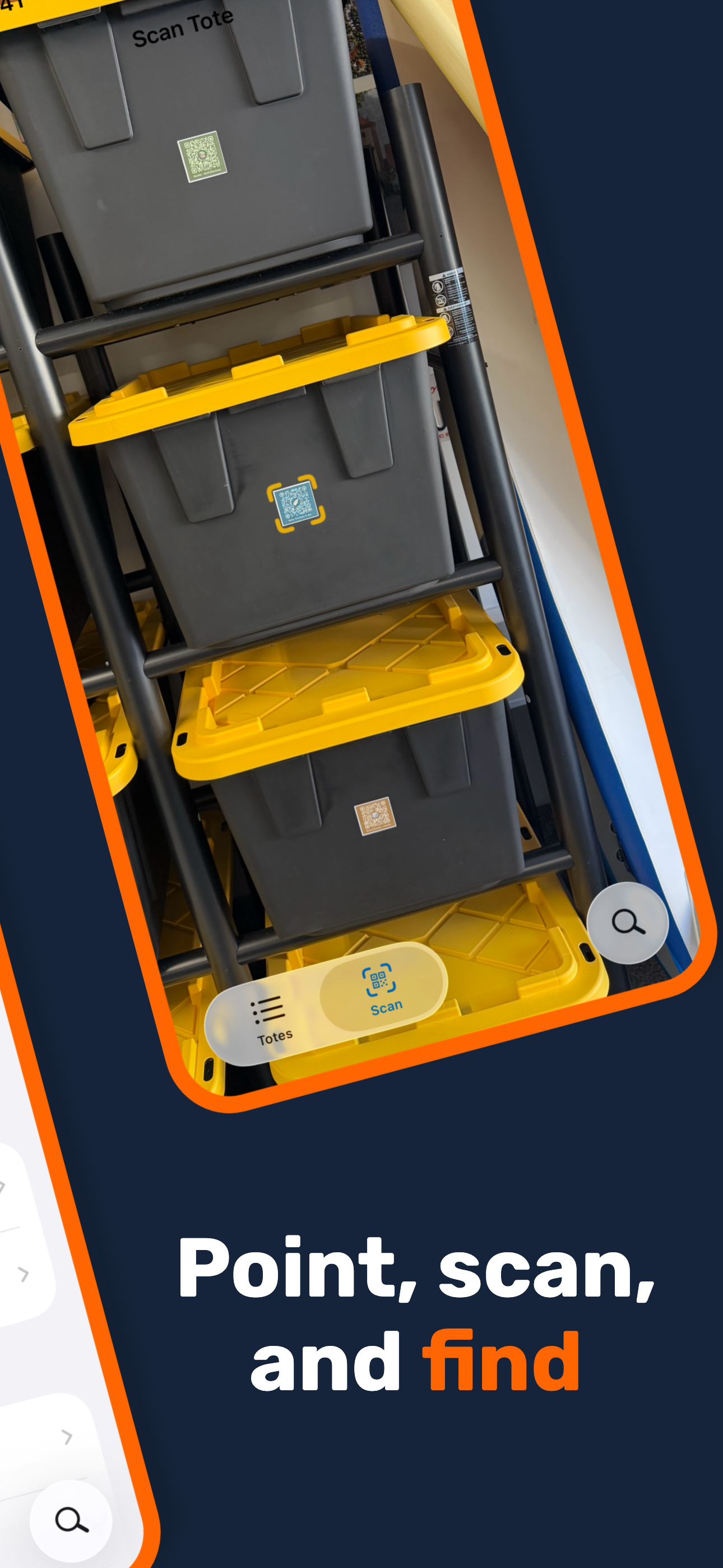 Tote detail view with AI-scanned item list