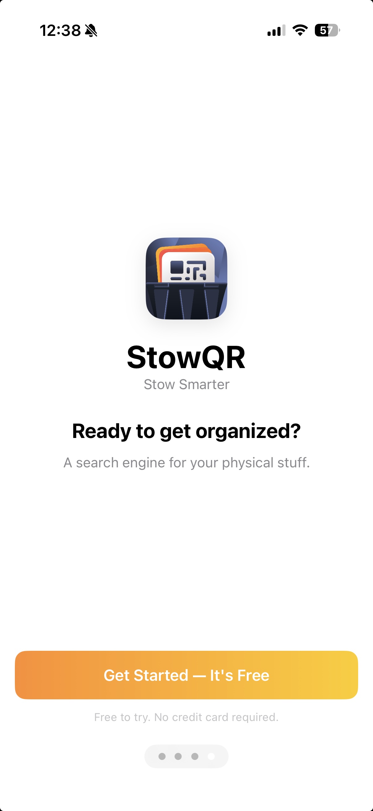 StowQR onboarding screen four